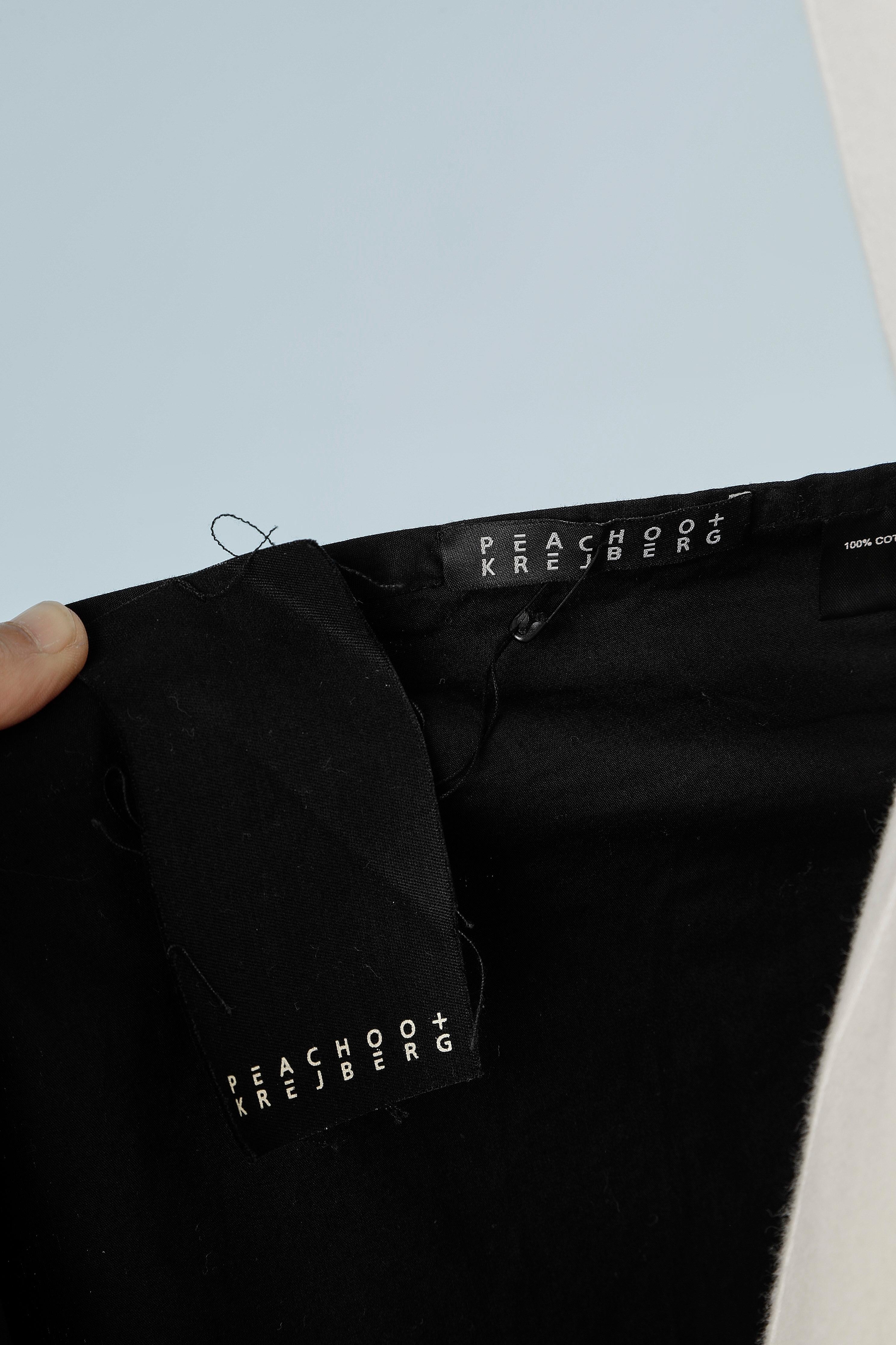 Black cotton wrap skirt with sequin embroideries PEACHOO + KREJBERG (New) For Sale 2