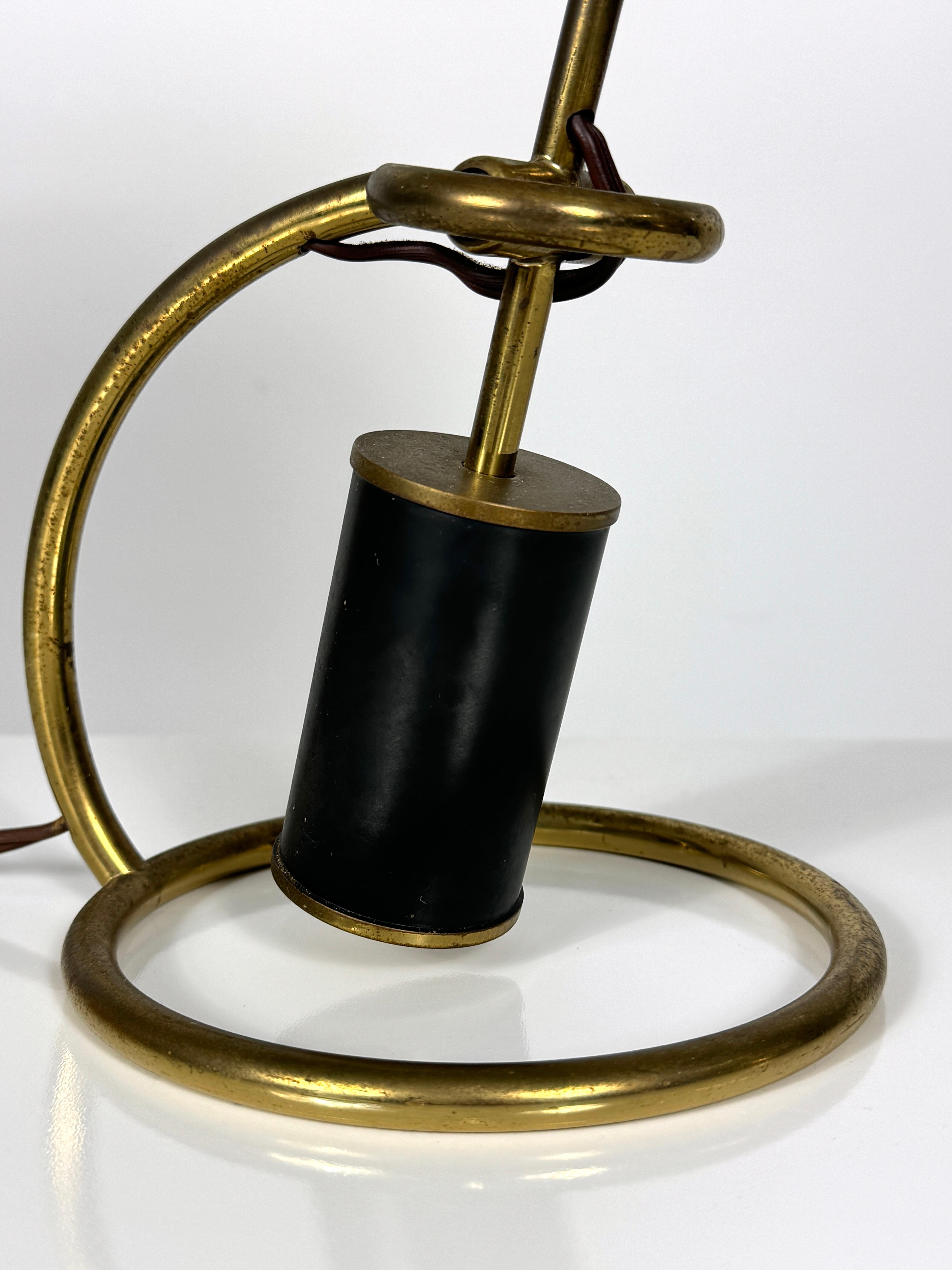 Black Counterweight Scrittoio Brass Table Lamp by Angelo Lelli for Arredoluce For Sale 5