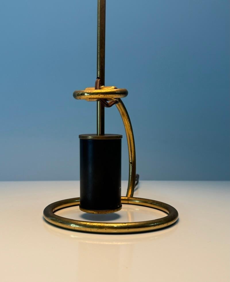 Black Counterweight Scrittoio Brass Table Lamp by Angelo Lelli for Arredoluce For Sale 6