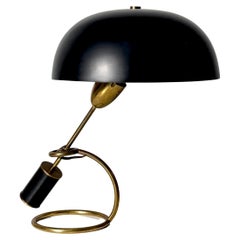 Lampe de table en laiton Scrittoio à contrepoids noir par Angelo Lelli pour Arredoluce