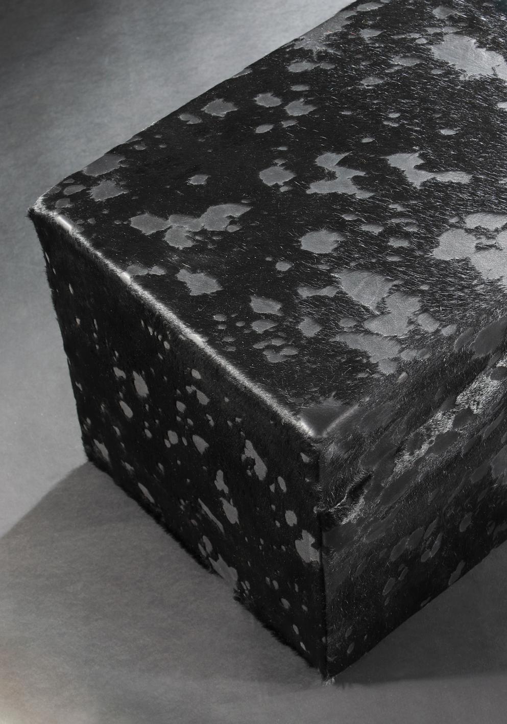 French Black Cowhide Bench