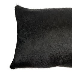 Black Cowhide Pillow, Lumbar Cushion