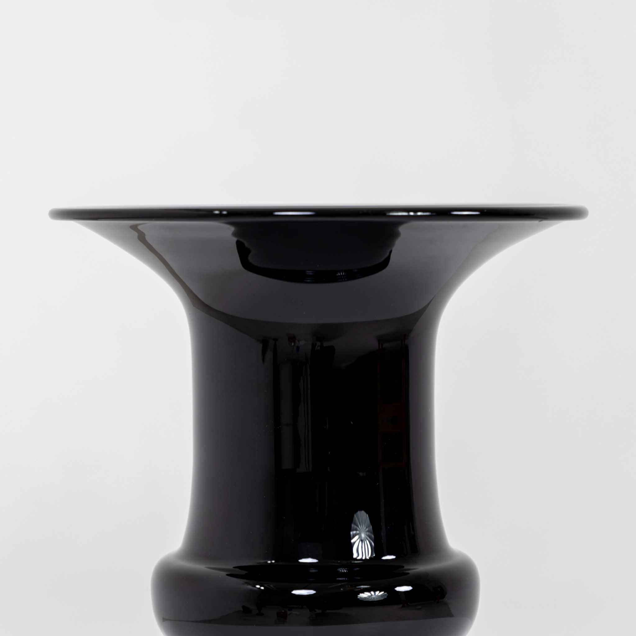 Italian Black Crater Vase, Italy Mid-20th Century For Sale