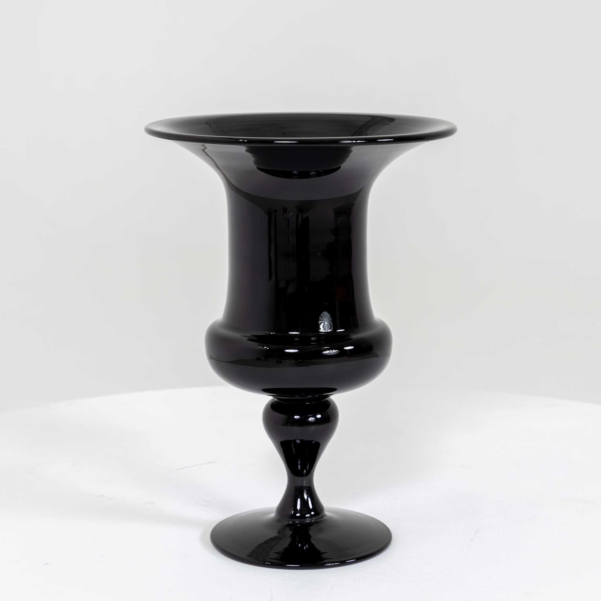 Black Crater Vase, Italy Mid-20th Century For Sale