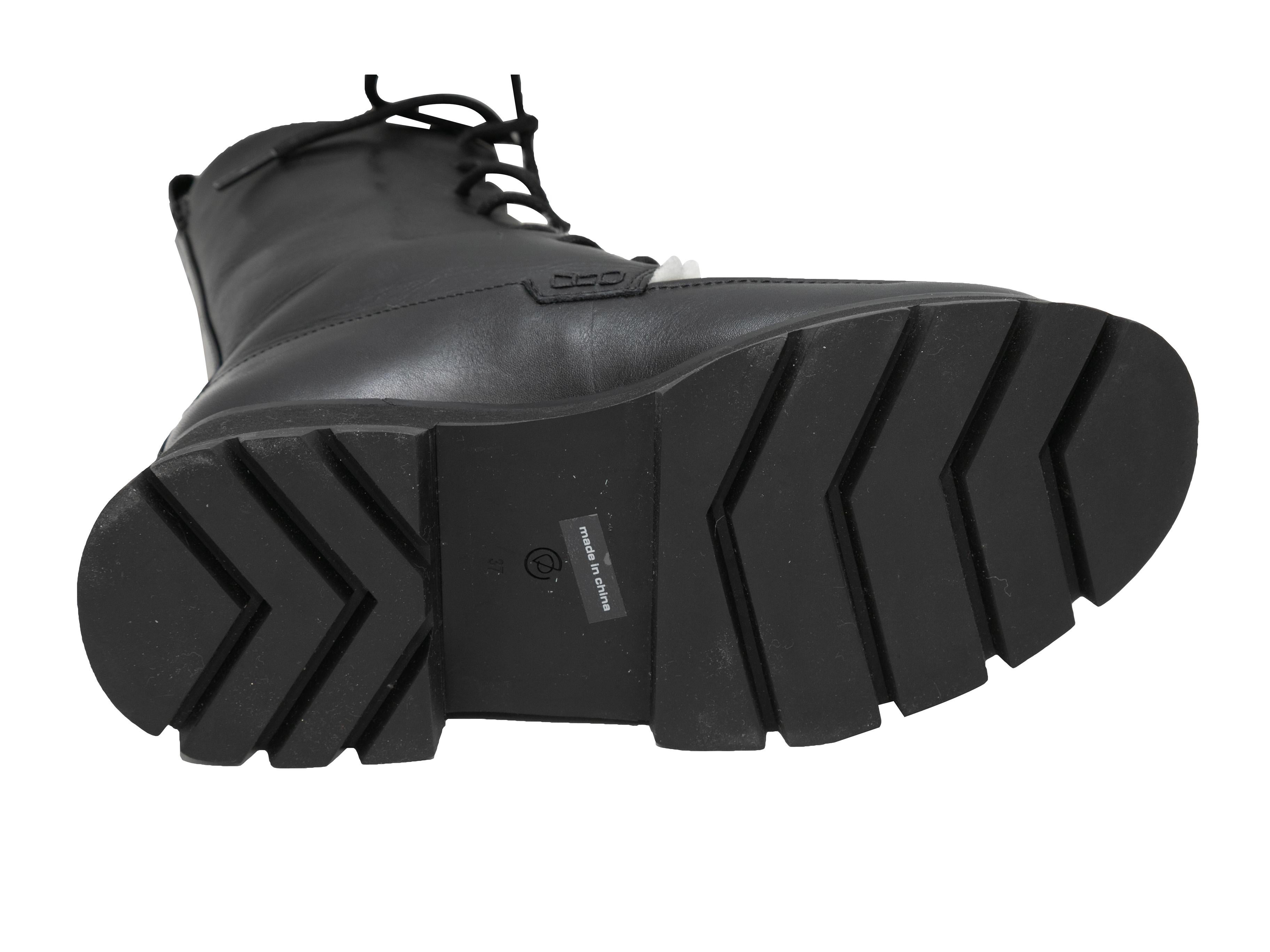 Black & Cream 3.1 Phillip Lim Kate Shearling-Lined Combat Boots Size 37 For Sale 1