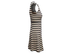 Black & Cream Chloe Sleeveless Striped Wool Mini Dress Size FR 34