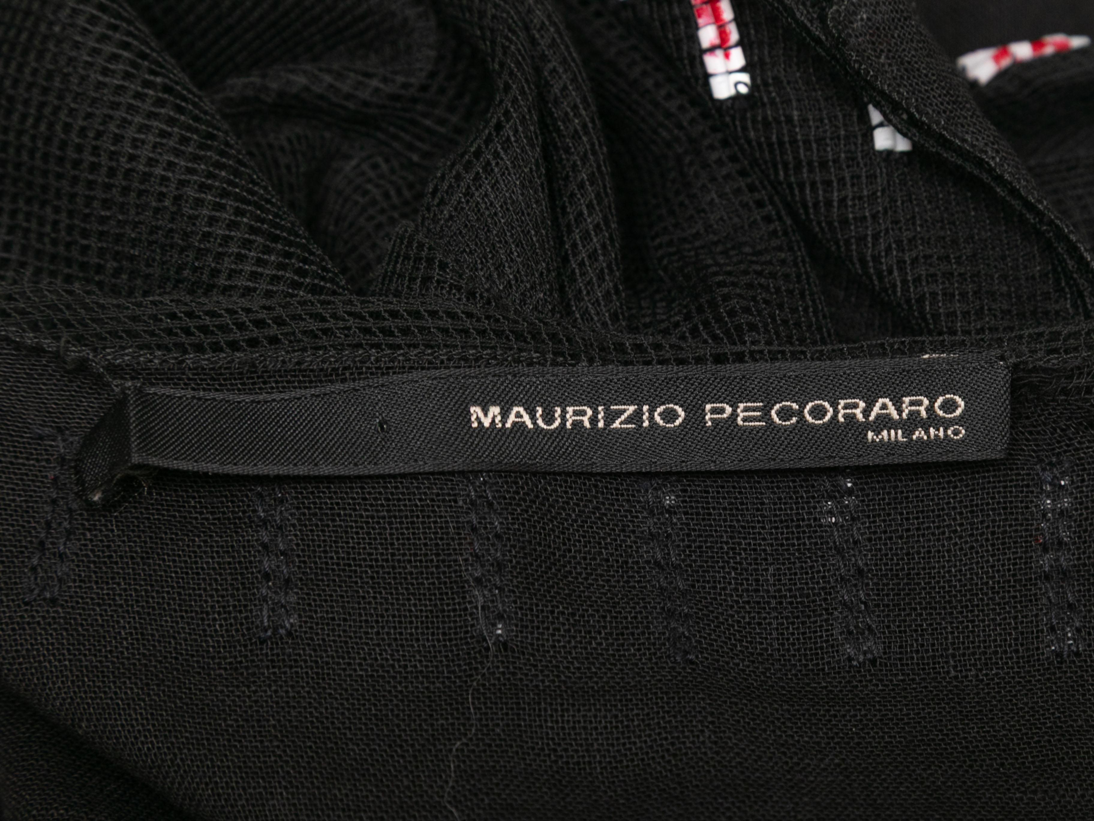 Cardigan en maille orné de perles noir et crème Maurizio Pecoraro Taille IT 46 Bon état - En vente à New York, NY