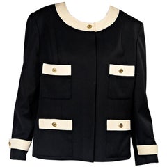 Black & Cream Vintage Chanel Blazer