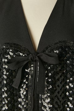 Black crêpe and sequin edge to edge evening jacket Sonia Rykiel