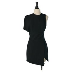 Black crepe asymmetrical mini dress ALEXANDRE VAUTHIER