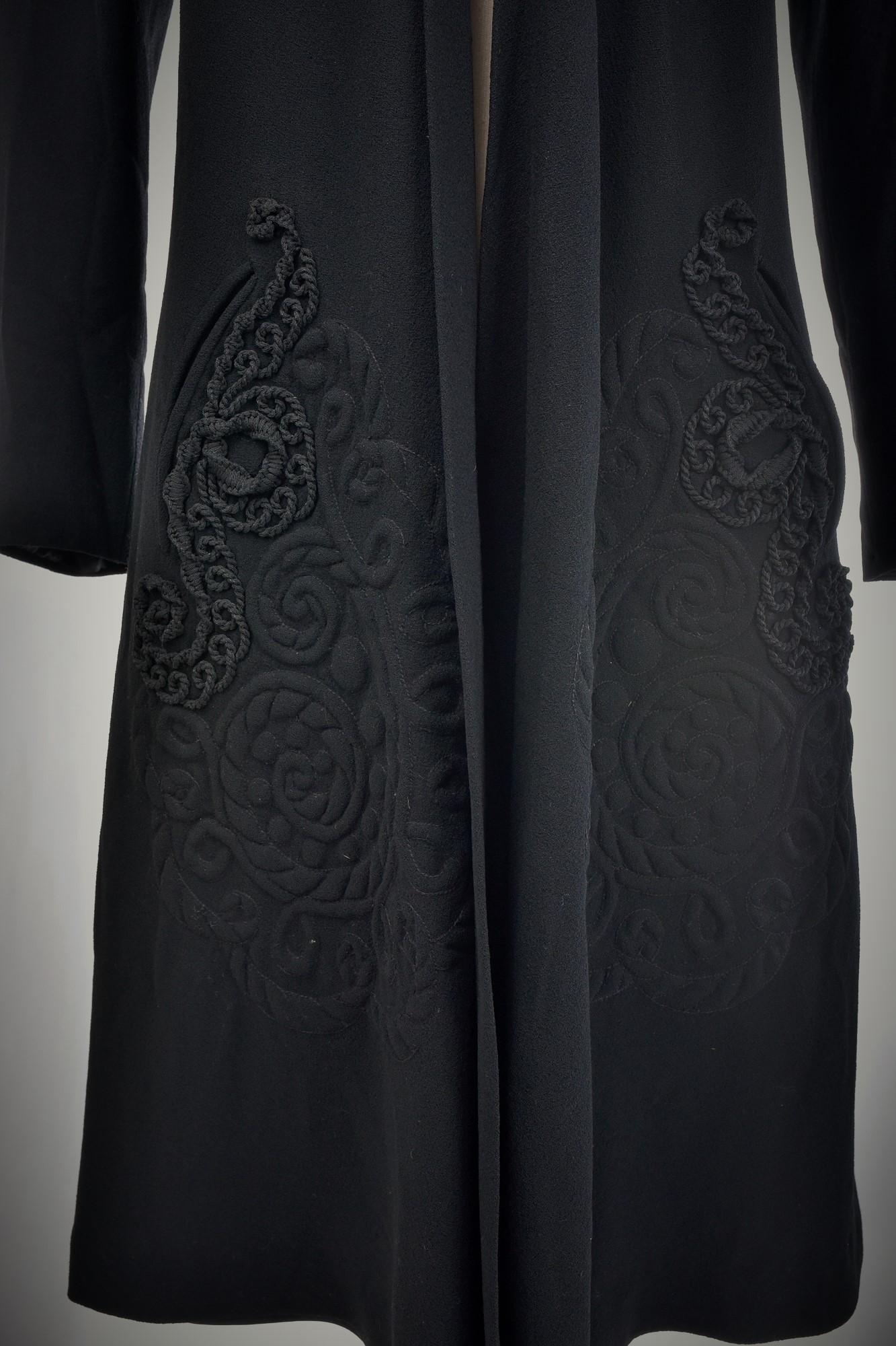 A Black Crepe Couture Coat by Jean Dessès - France Circa 1945-1949 6