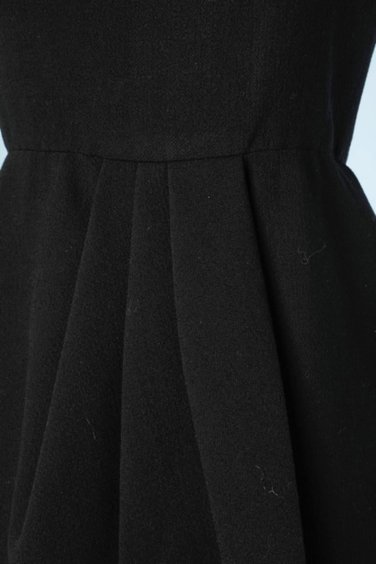 Black crêpe bustier dress wrap in the front Pierre Cardin  In Excellent Condition In Saint-Ouen-Sur-Seine, FR