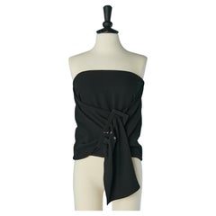 Black crêpe bustier with oversize buckle Jean-Paul Gaultier