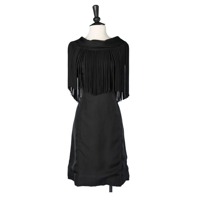 60’s Black Crepe Cocktail Dres main image 1
