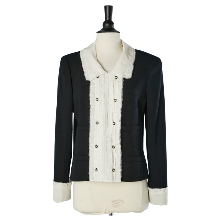 CHANEL white cotton 2014 14S BOW EMBELLISHED KNIT VEST Jacket 36 XS at  1stDibs