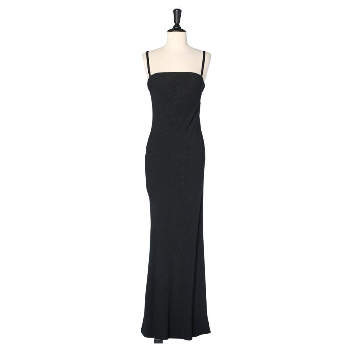 Black crêpe evening dress Givenchy Couture  For Sale