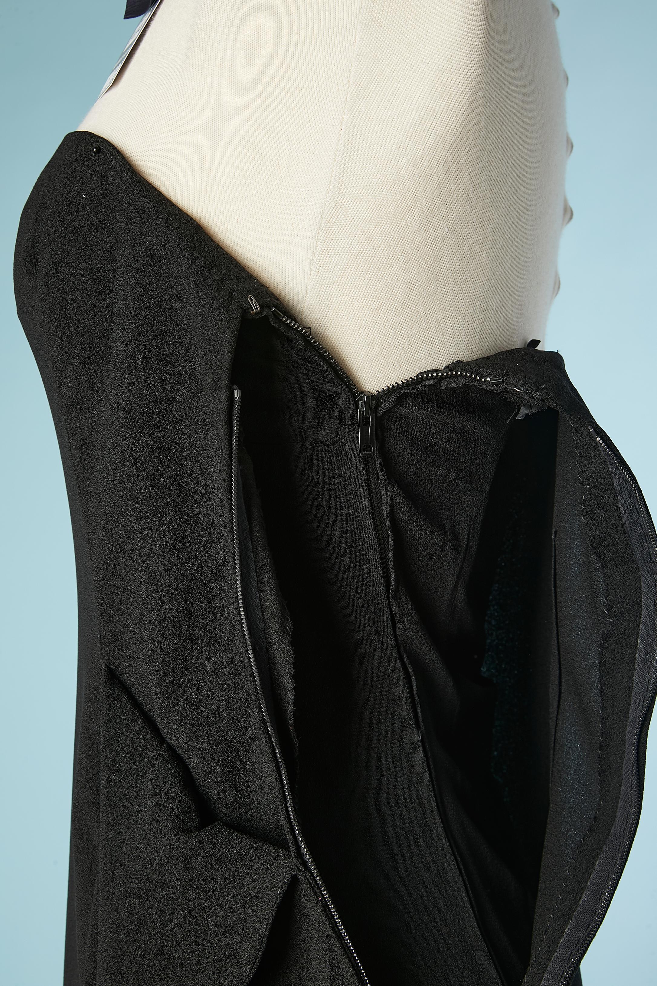 Black crêpe evening dress with scarf collar Jacques Griffe Winter 1963  For Sale 2