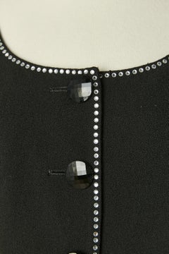 Black crêpe evening skirt suit with cut-work and rhinestone Valentino Boutique