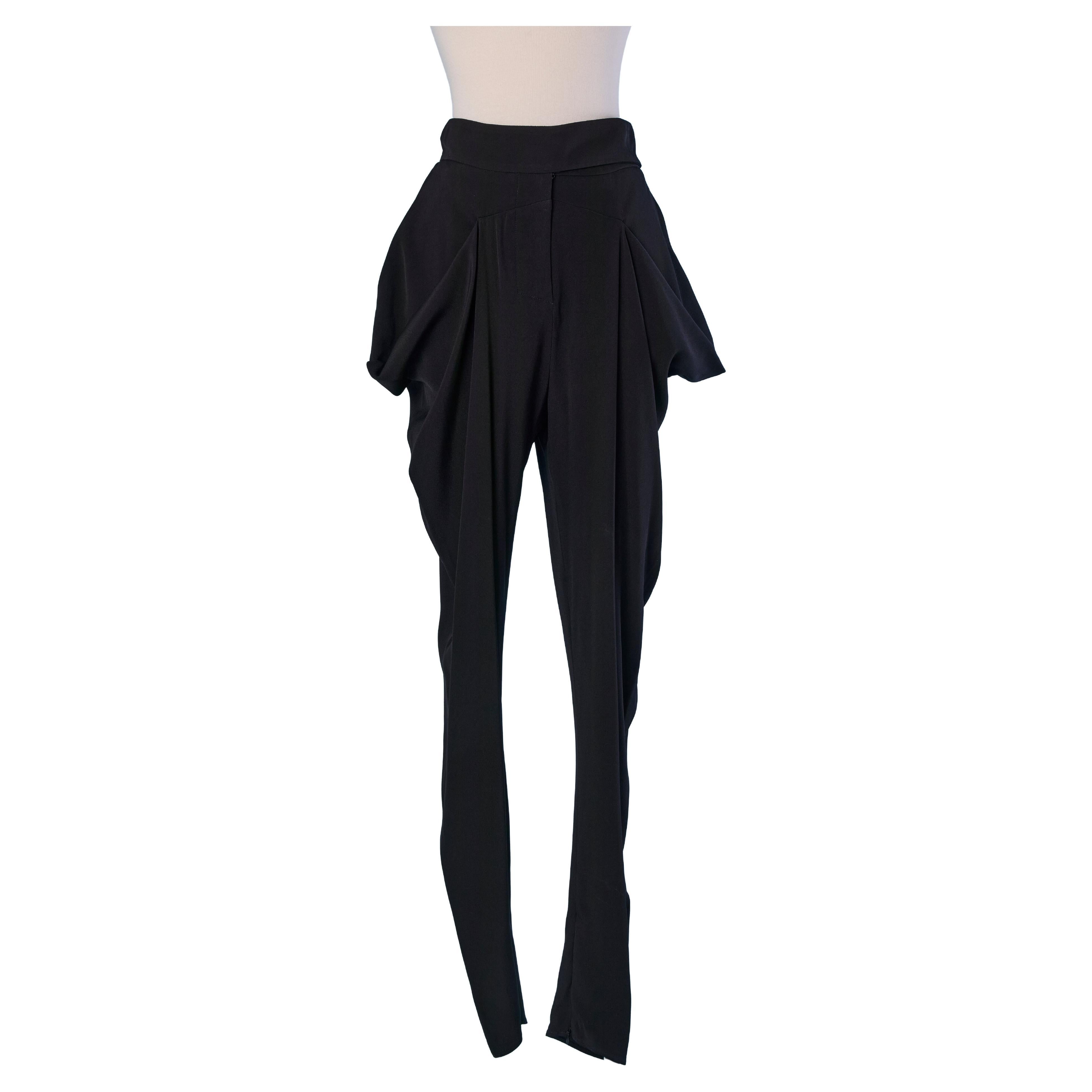 Black crêpe satin trouser ALEXANDRE VAUTHIER