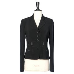 Black crêpe single breasted jacket LOVE MOSCHINO