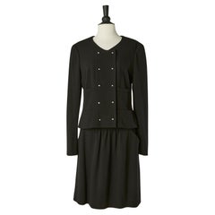 Black crêpe skirt-suit with double breasted jacket CHANEL