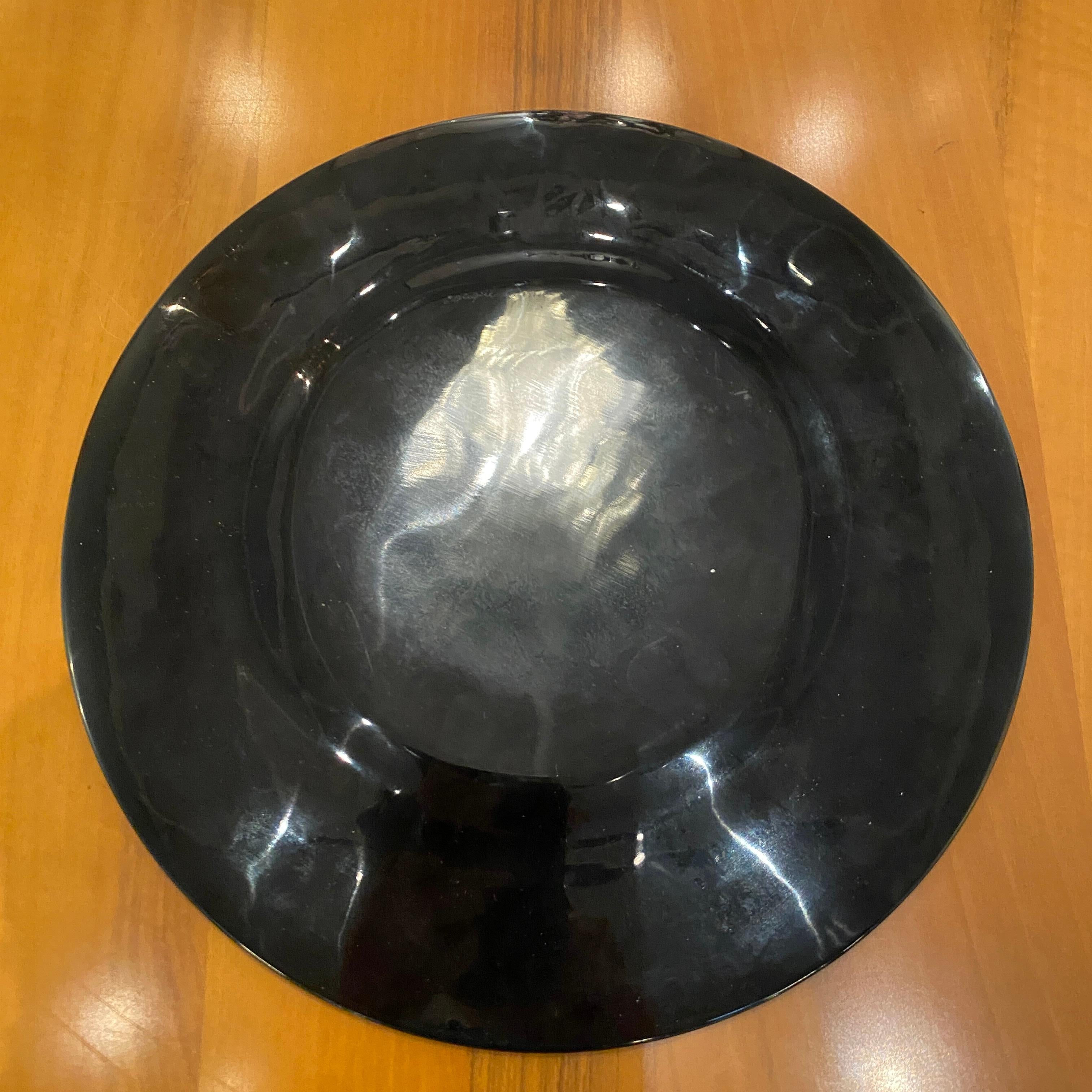 Black Cristal Algues Plates by Maison Lalique. For Sale 3