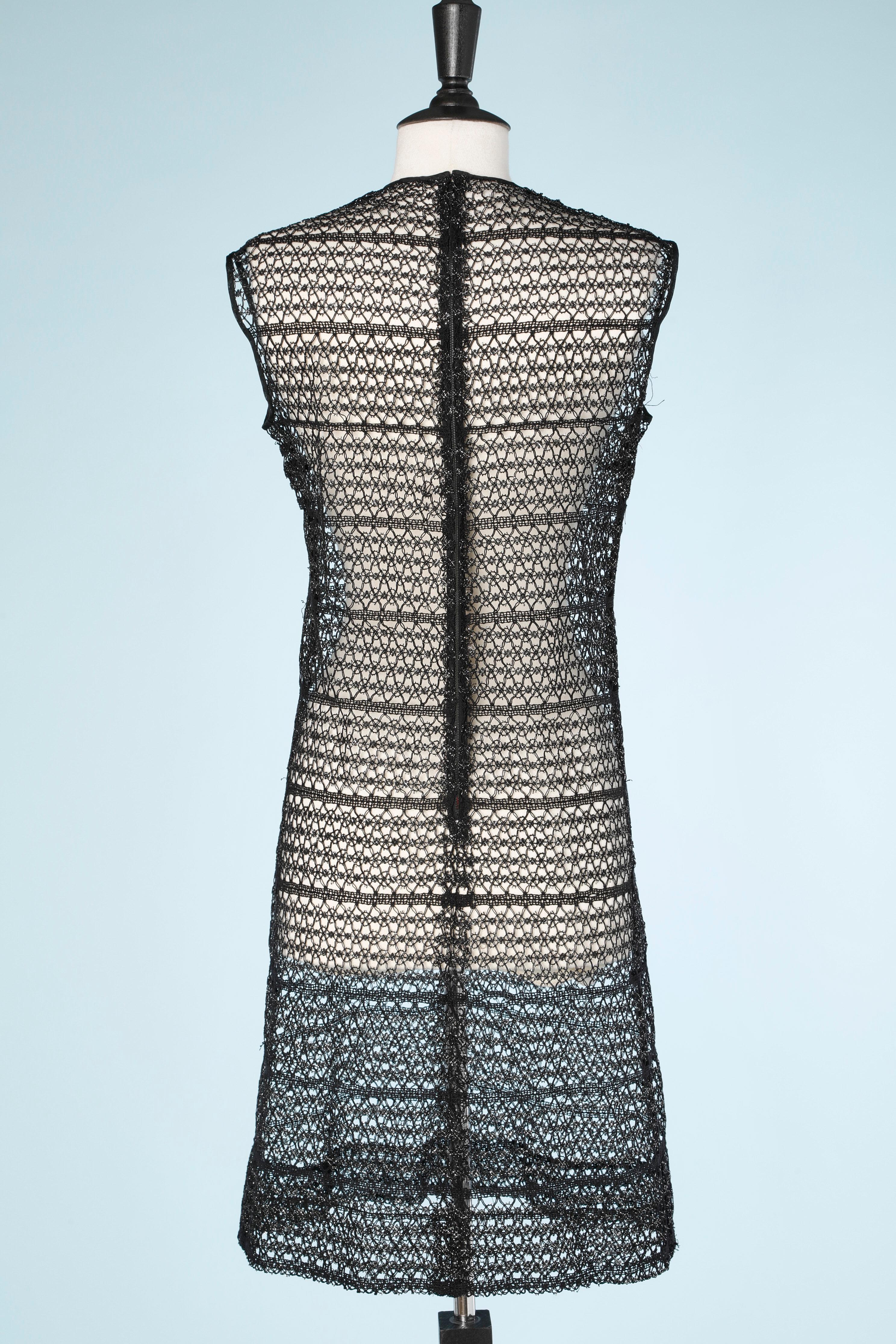 Black crochet 1960's dress  1