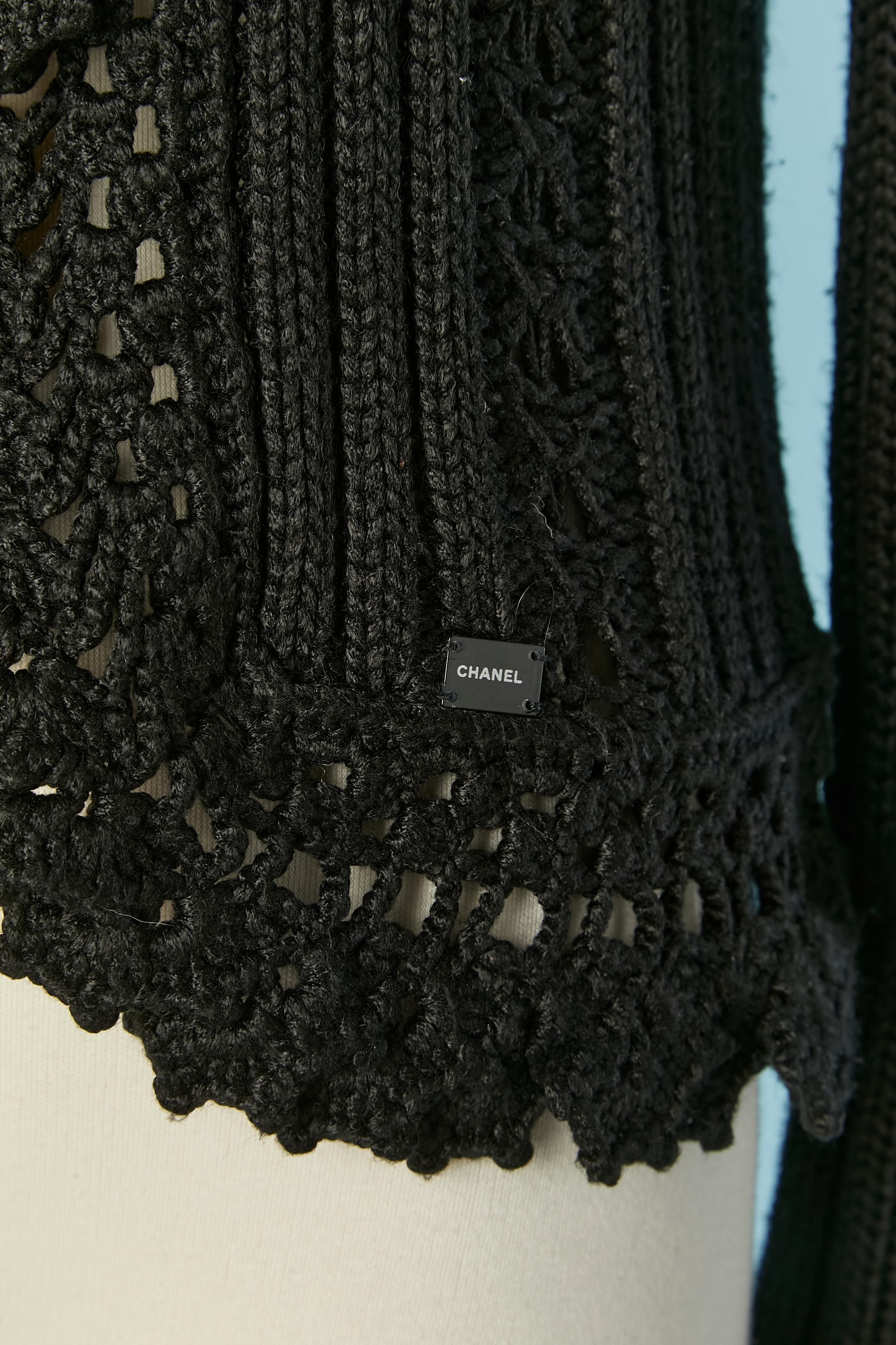 Women's Black crochet cardigan CHANEL For Sale