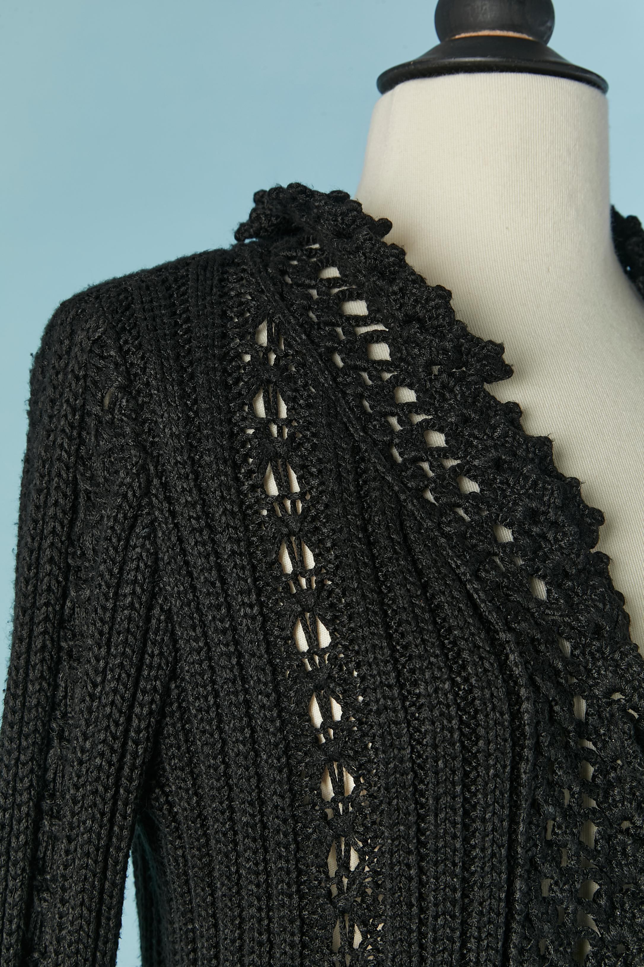 Black crochet cardigan CHANEL For Sale 2