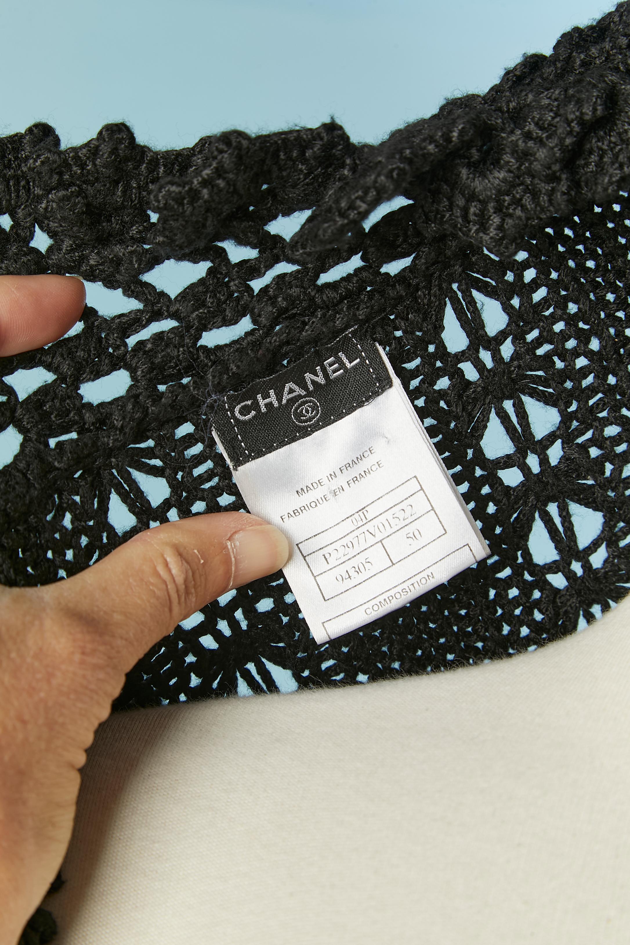 Black crochet cardigan CHANEL For Sale 5