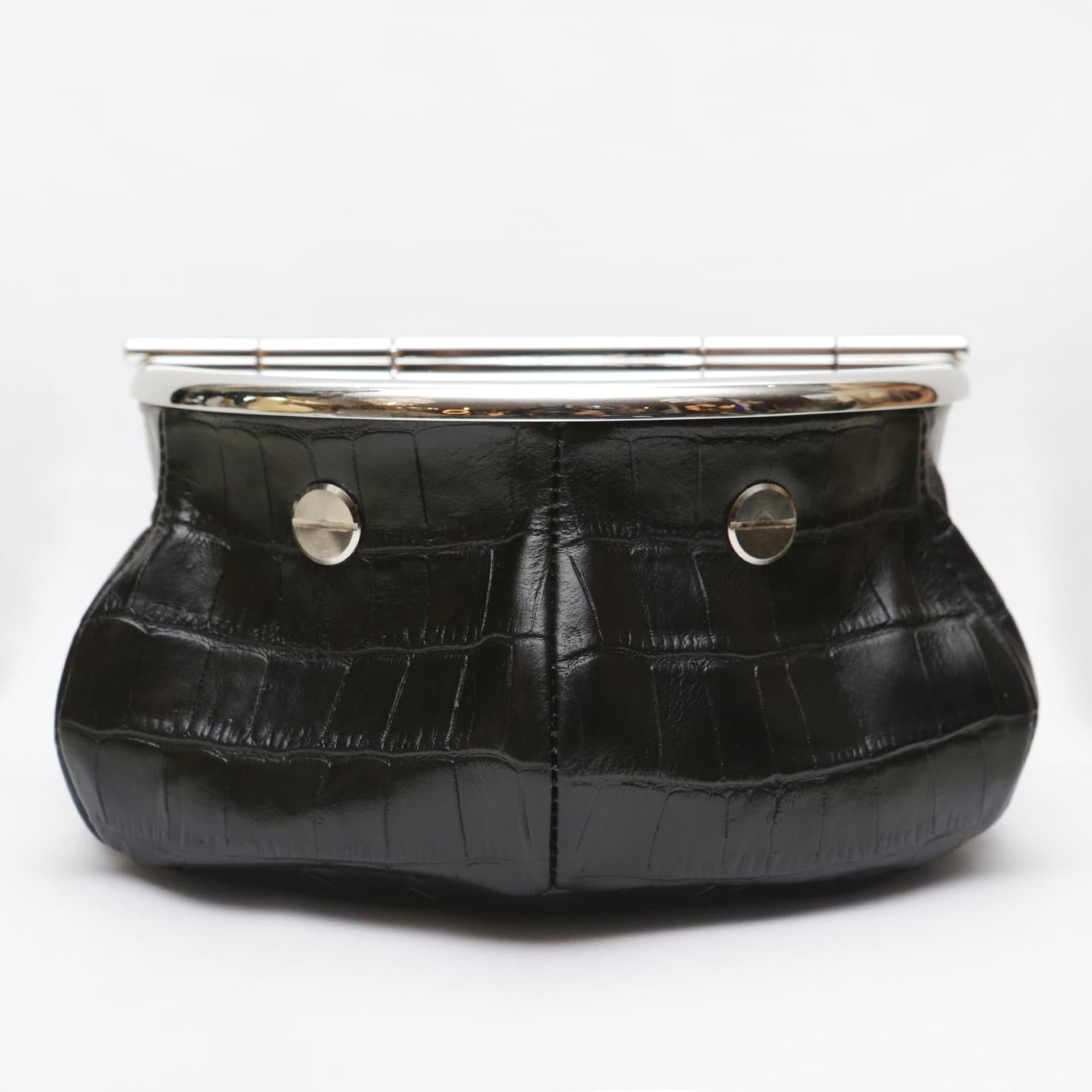 Ottone Posacenere da diporto 2 sigari Black Croco in vendita