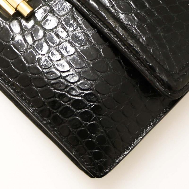 Black Crocodile Hermes Mephisto Handbag  7