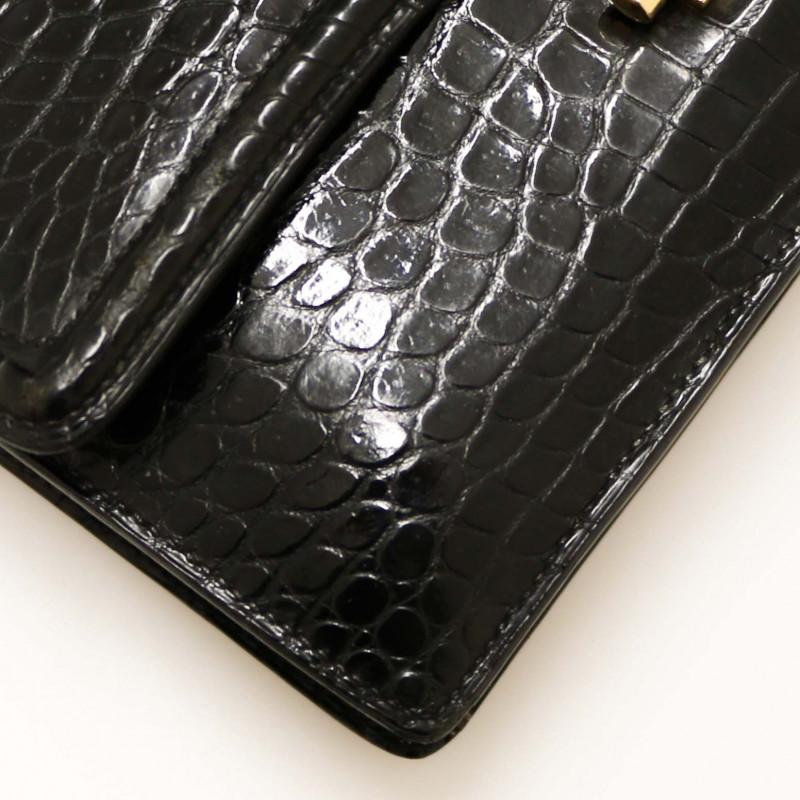 Black Crocodile Hermes Mephisto Handbag  3