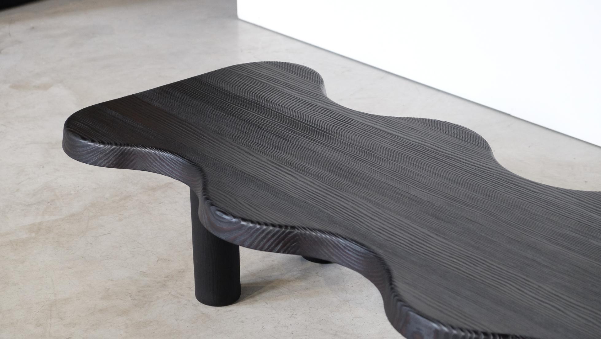 Modern Black Crocodile Low Table by Atelier Thomas Serruys For Sale