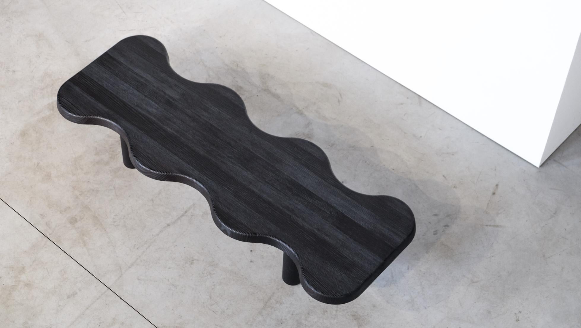 Belgian Black Crocodile Low Table by Atelier Thomas Serruys For Sale