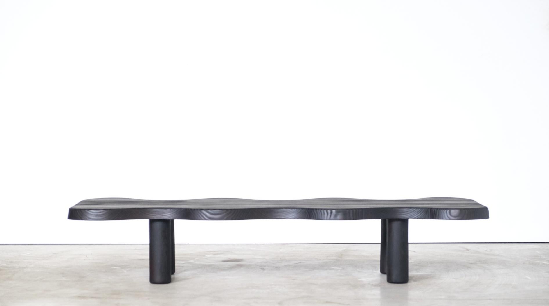 Contemporary Black Crocodile Low Table by Atelier Thomas Serruys For Sale