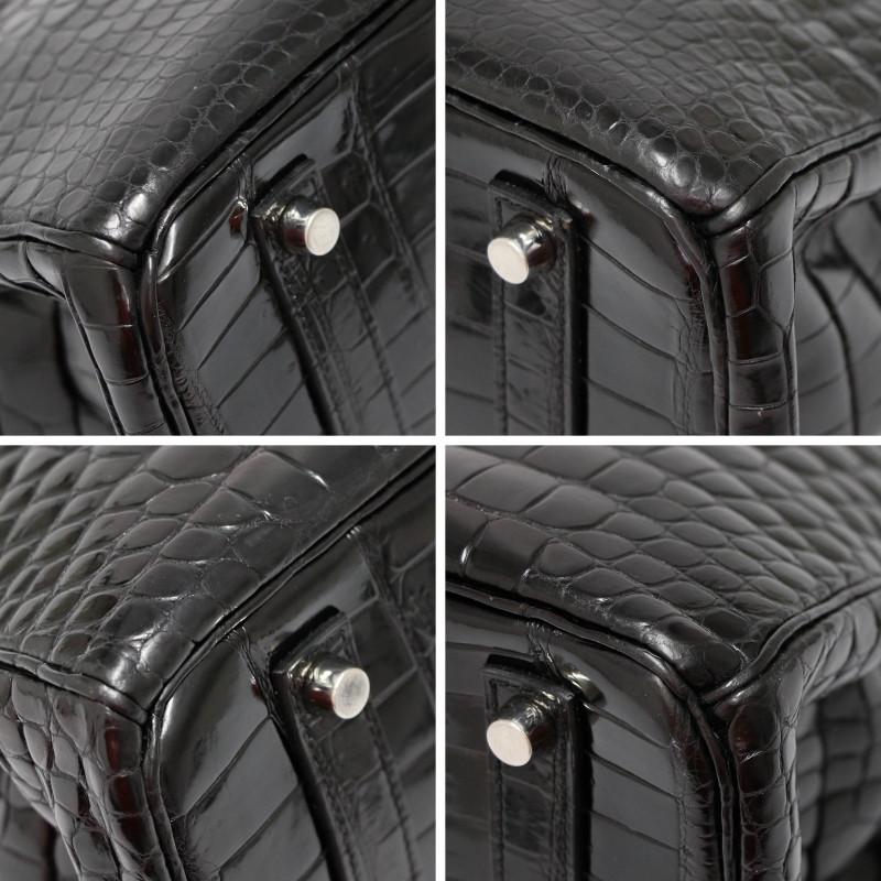 Women's or Men's Black Crocodile Porosus Hermes Birkin 35 For Sale