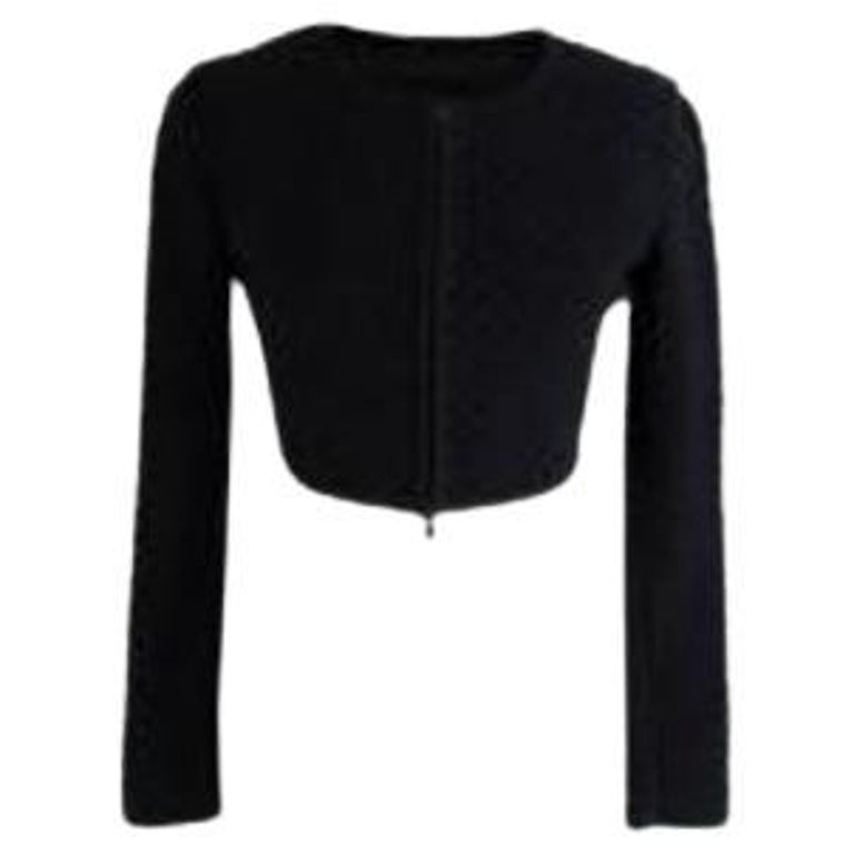 Black Oversized Cropped Jacket With Draping Copy main image 1