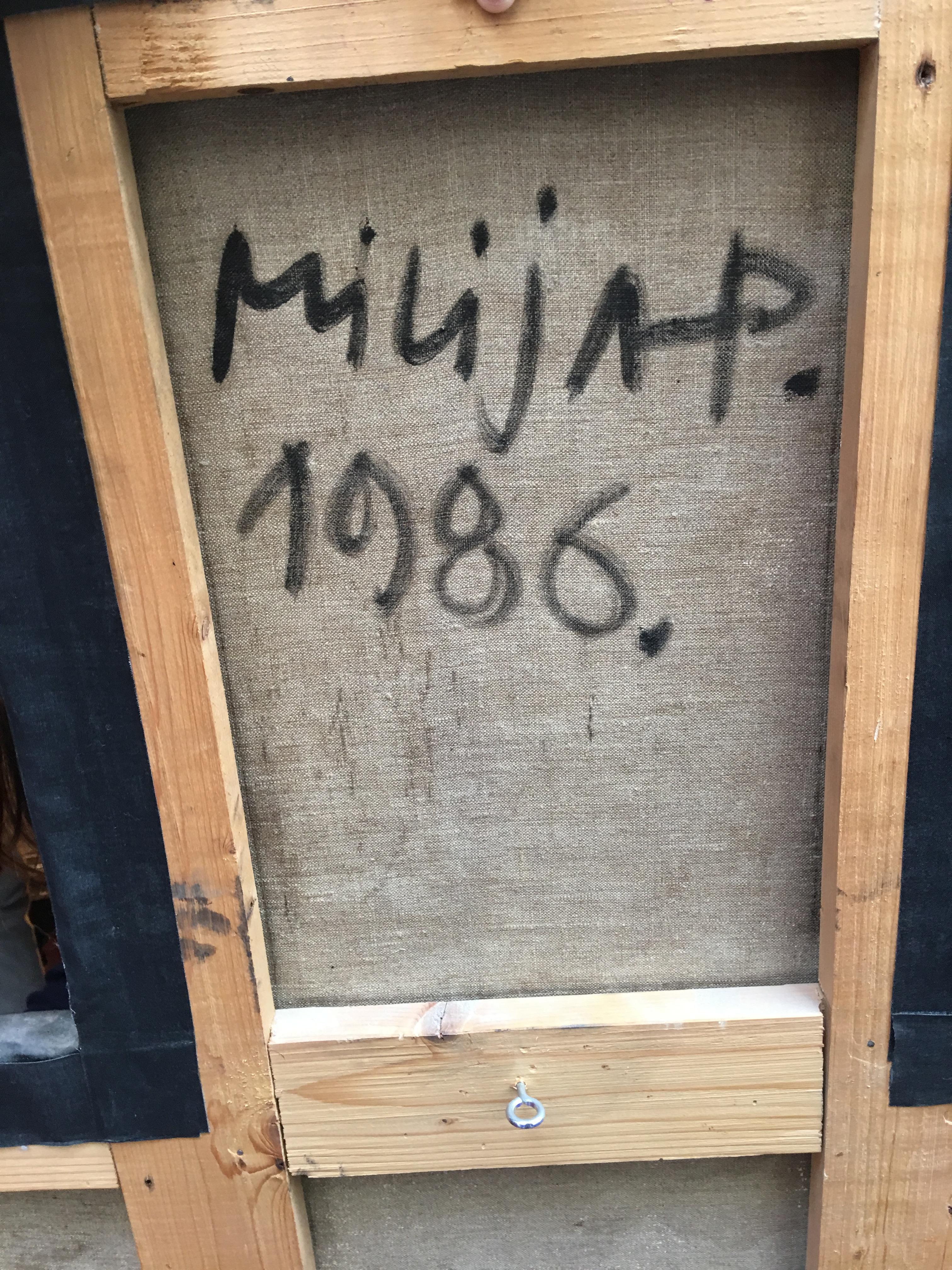 Peinture à la croix noire 1986:: par MIUJAP 'ou MILIJAP' Bon état - En vente à Saint-Ouen, FR