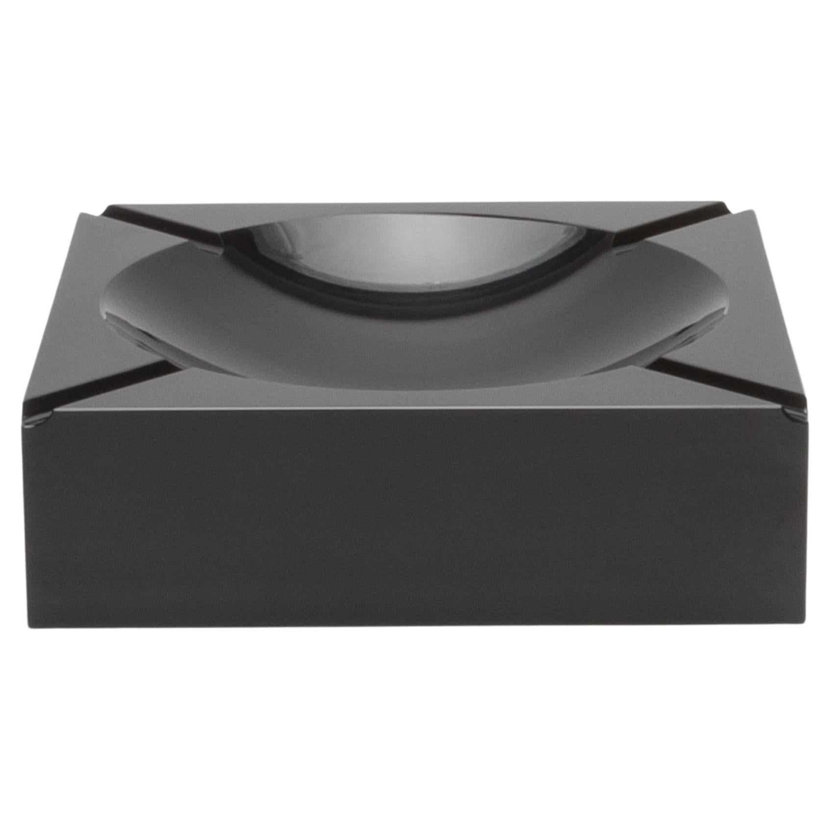 Posacenere per sigari in cristallo nero di KA Glass