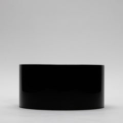 Black Crystal Convex Bowl by KA Glass