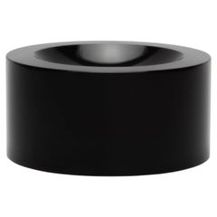 Black Crystal Convex Bowl by KA Glass