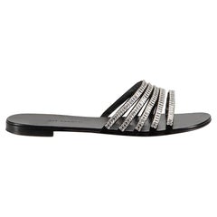Black Crystal Embellished Sandals Size IT 38