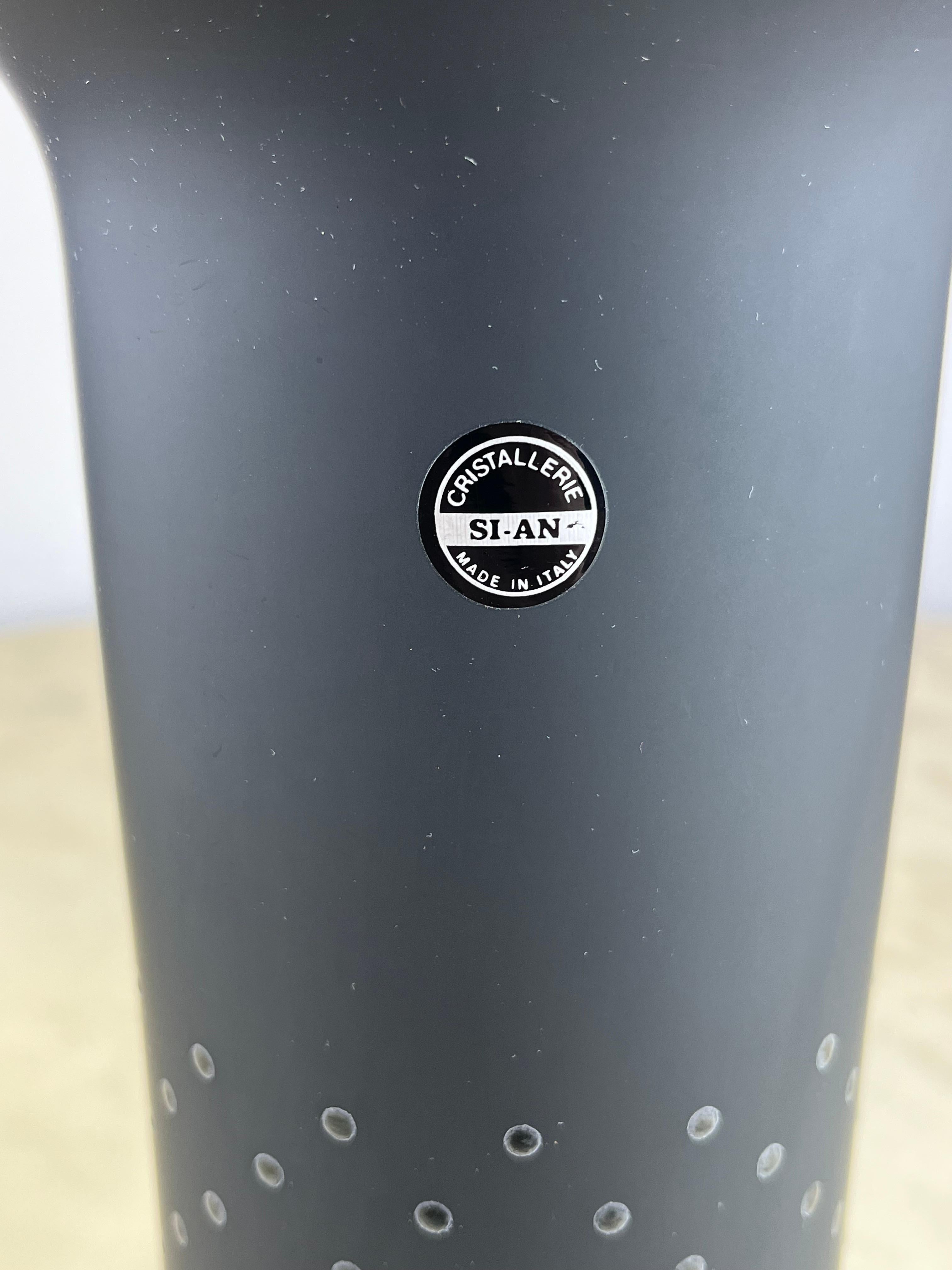 Italiano Vaso di cristallo nero, Italia, anni '80 in vendita