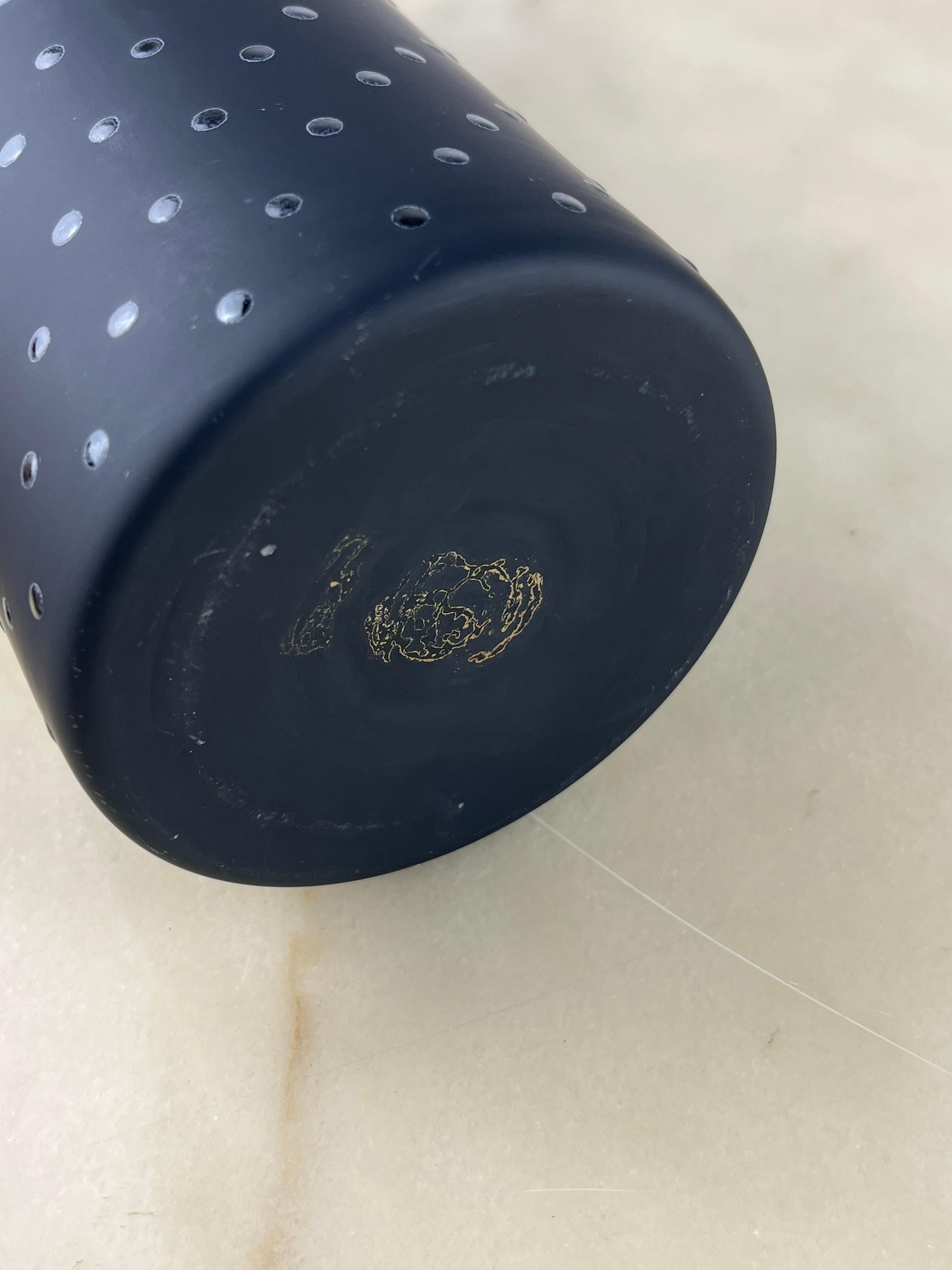 Fine XX secolo Vaso di cristallo nero, Italia, anni '80 in vendita