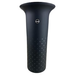 Black Crystal Vase, Italy, 1980s