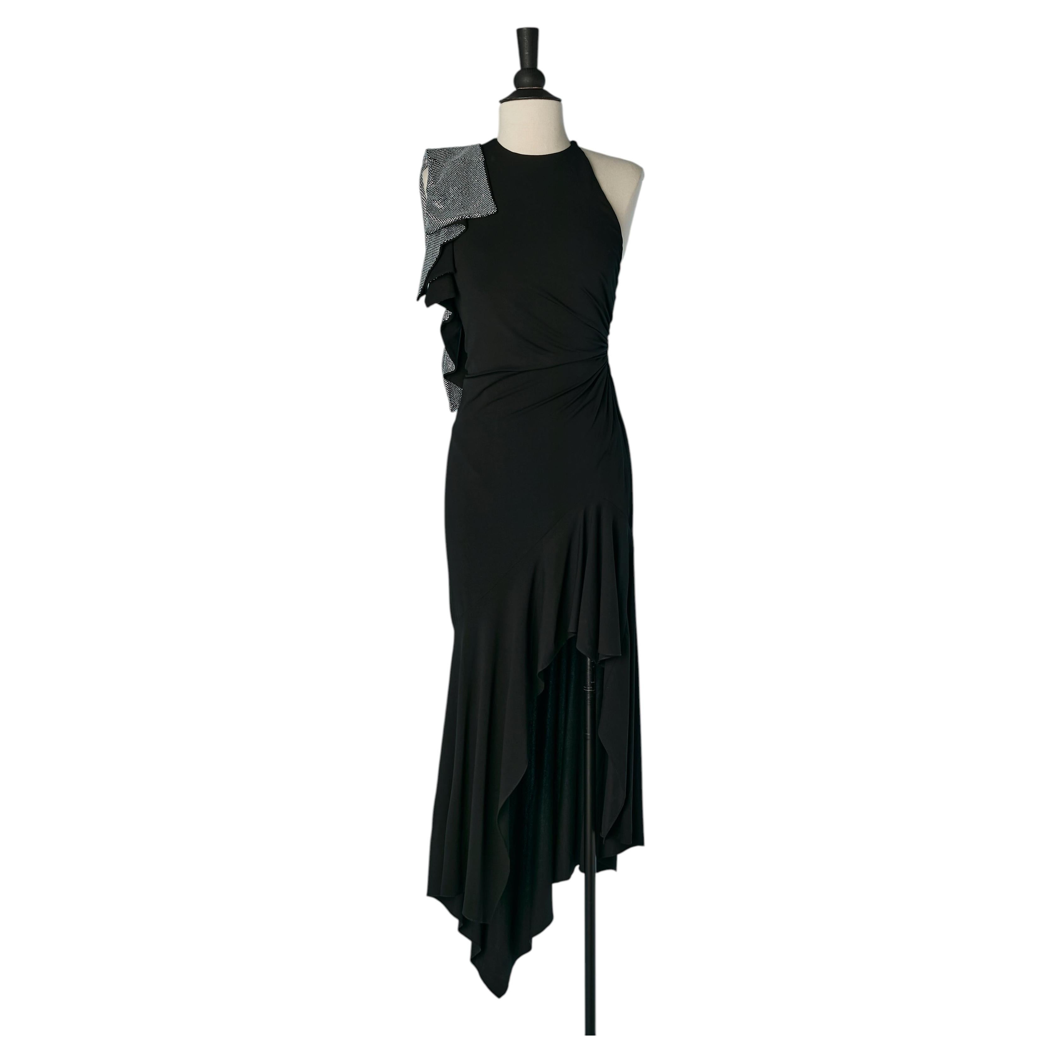 Robe midi cristallisée noire ALEXANDRE VAUTHIER en vente