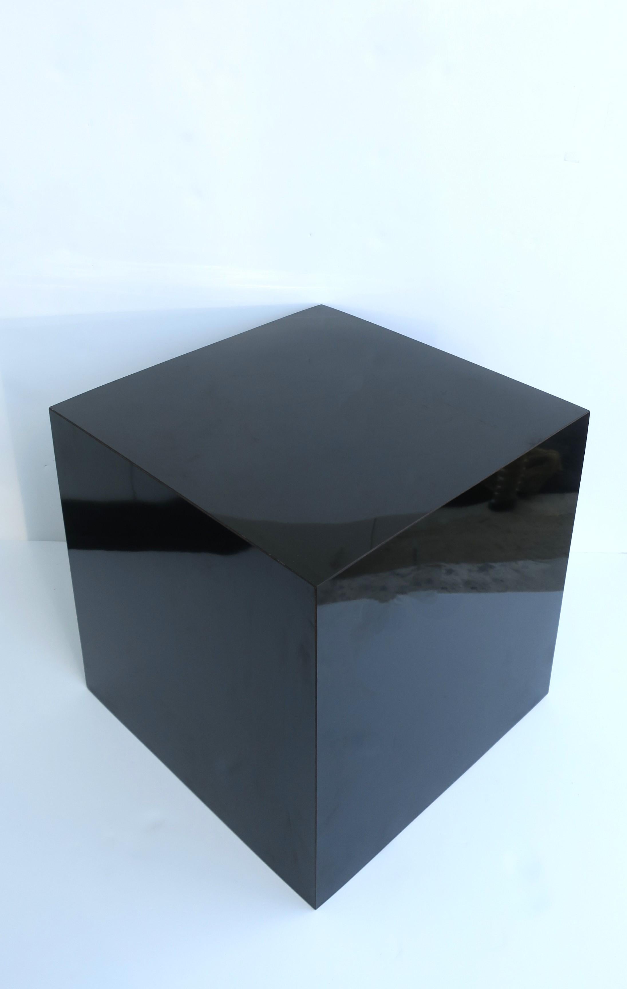 Black Cube Pedestal Table For Sale 6