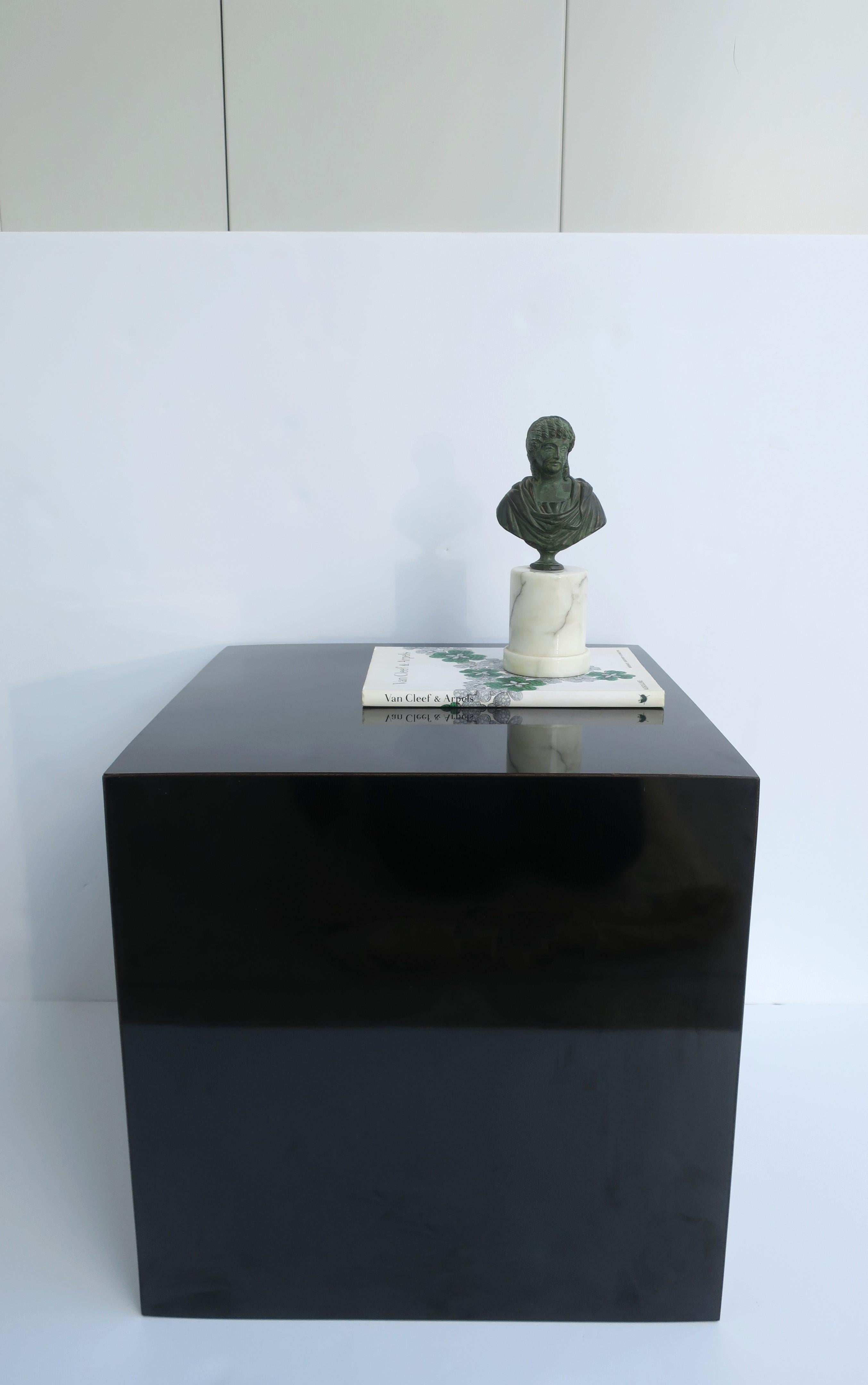 Black Cube Pedestal Table For Sale 2