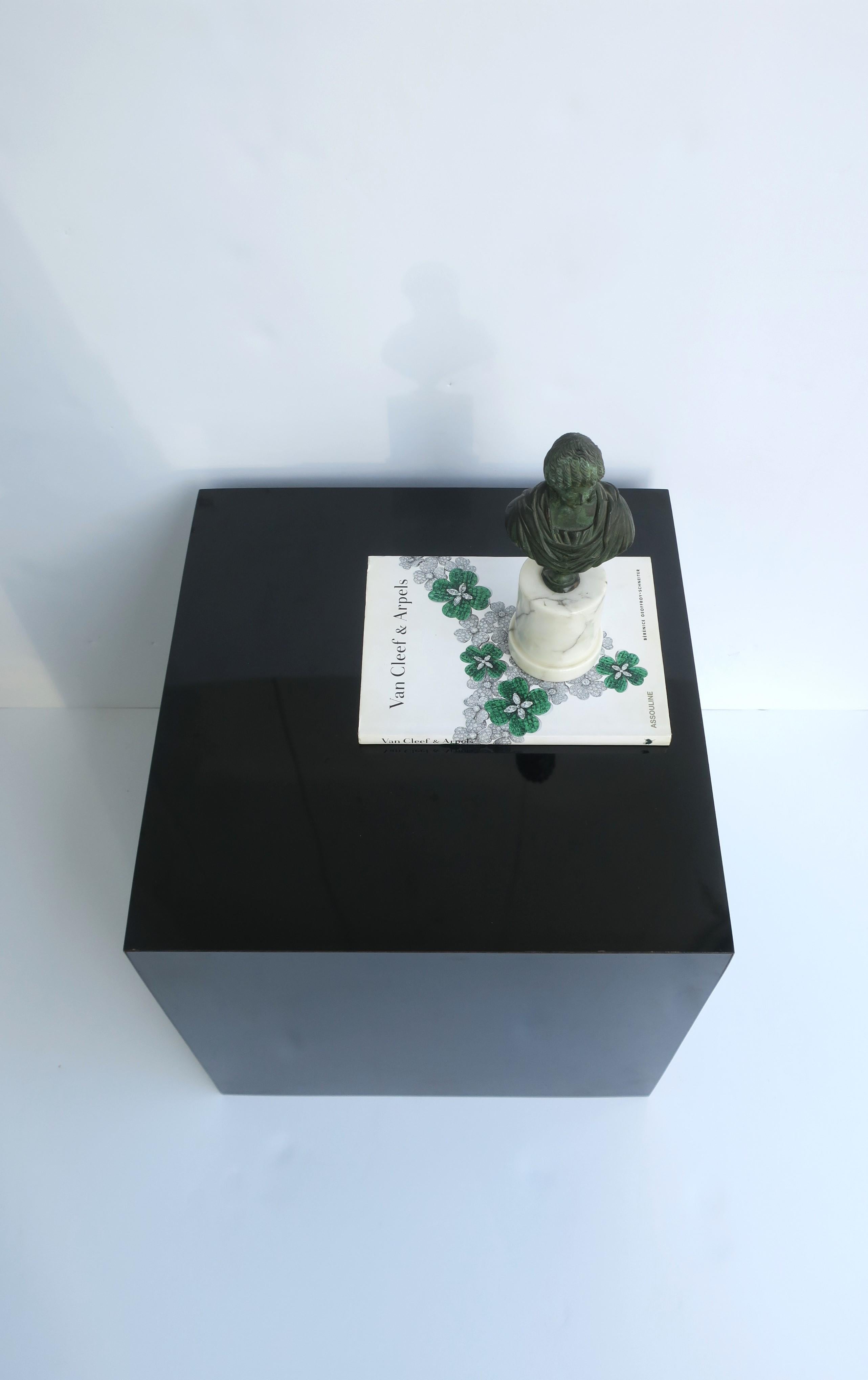 Black Cube Pedestal Table For Sale 3